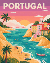 Cargar imagen en el visor de la galería, Pintar por numeros Figured'Art - Póster de viaje Costa oceánica de Portugal