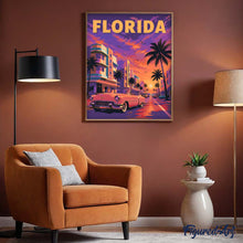 Cargar imagen en el visor de la galería, Póster vintage del cielo violeta de Florida