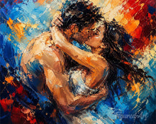 Cargar imagen en el visor de la galería, Pintar por numeros Figured'Art - Beso de tormenta de colores