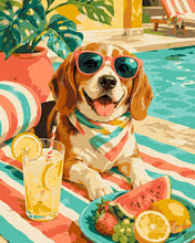 Cargar imagen en el visor de la galería, Pintar por numeros Figured'Art - Perro feliz veraniego