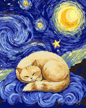 Cargar imagen en el visor de la galería, Pintar por numeros Figured'Art - Sueños en la Noche Estrellada