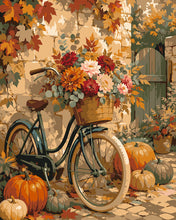 Cargar imagen en el visor de la galería, Pintar por numeros Figured'Art - Bicicleta Florida con Calabazas
