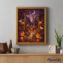 Cargar imagen en el visor de la galería, Puerta encantada del jardín con calabazas de Halloween
