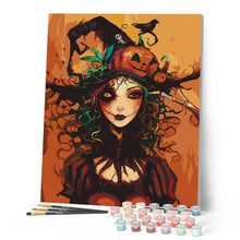 Cargar imagen en el visor de la galería, Retrato de Bruja de Halloween