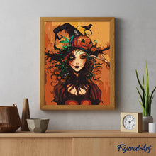 Cargar imagen en el visor de la galería, Retrato de Bruja de Halloween