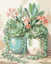 Cargar imagen en el visor de la galería, Pintar por numeros Figured'Art - Suculentas en flor