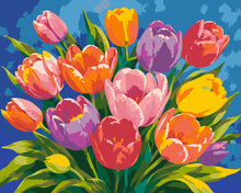 Cargar imagen en el visor de la galería, Pintar por numeros Figured'Art - Ramo de tulipanes coloridos