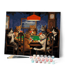 Cargar imagen en el visor de la galería, Gatos jugando al póquer