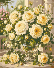 Cargar imagen en el visor de la galería, Pintar por numeros Figured'Art - Ramo de Rosas Marfil