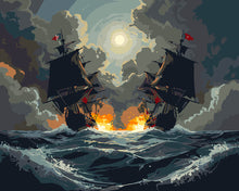 Cargar imagen en el visor de la galería, Pintar por numeros Figured'Art - Batalla Naval