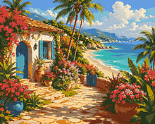 Cargar imagen en el visor de la galería, Pintar por numeros Figured'Art - Escapada Costera Mediterránea