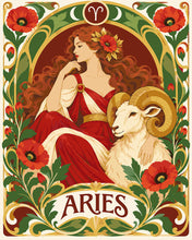 Cargar imagen en el visor de la galería, Pintar por numeros Figured'Art - Art Nouveau Zodiaco Aries