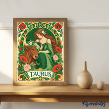Cargar imagen en el visor de la galería, Art Nouveau Zodiaco Tauro