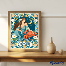Cargar imagen en el visor de la galería, Art Nouveau Zodiaco Cáncer