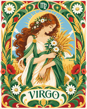 Cargar imagen en el visor de la galería, Pintar por numeros Figured'Art - Art Nouveau Zodiaco Virgo