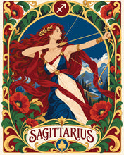 Cargar imagen en el visor de la galería, Pintar por numeros Figured'Art - Art Nouveau Zodiaco Sagitario