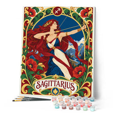 Cargar imagen en el visor de la galería, Art Nouveau Zodiaco Sagitario