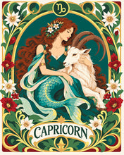 Cargar imagen en el visor de la galería, Pintar por numeros Figured'Art - Art Nouveau Zodiaco Capricornio