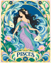 Cargar imagen en el visor de la galería, Pintar por numeros Figured'Art - Art Nouveau Zodiaco Piscis
