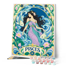 Cargar imagen en el visor de la galería, Art Nouveau Zodiaco Piscis