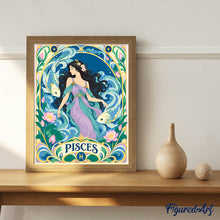 Cargar imagen en el visor de la galería, Art Nouveau Zodiaco Piscis