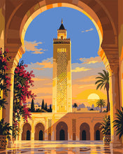 Cargar imagen en el visor de la galería, Pintar por numeros Figured'Art - Mezquita Malek ibn Anas, Túnez