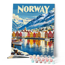 Cargar imagen en el visor de la galería, Póster de Viaje Bergen, Noruega