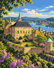 Cargar imagen en el visor de la galería, Pintar por numeros Figured'Art - Fortaleza de Akershus, Oslo, Noruega