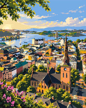 Cargar imagen en el visor de la galería, Pintar por numeros Figured'Art - Catedral de Oslo, Noruega