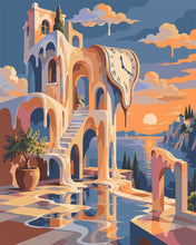 Cargar imagen en el visor de la galería, Pintar por numeros Figured'Art - Terraza del Reloj Surrealista