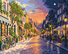 Cargar imagen en el visor de la galería, Pintar por numeros Figured'Art - Del Día a la Noche en la Ciudad