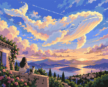 Cargar imagen en el visor de la galería, Pintar por numeros Figured'Art - Ballena de Nubes Sobre el Valle