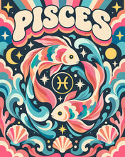 Cargar imagen en el visor de la galería, Pintar por numeros Figured'Art - Zodiaco Retro Piscis