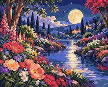 Cargar imagen en el visor de la galería, Pintar por numeros Figured'Art - Jardín a la Luz de la Luna