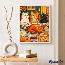Cargar imagen en el visor de la galería, Gatos en la Cena de Acción de Gracias