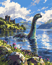 Cargar imagen en el visor de la galería, Pintar por numeros Figured'Art - Monstruo del Lago Ness