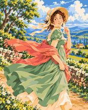 Cargar imagen en el visor de la galería, Pintar por numeros Figured'Art - Dama de la Regencia en el campo