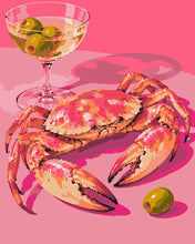 Cargar imagen en el visor de la galería, Pintar por numeros Figured'Art - Cangrejo rosa con martini