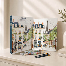 Cargar imagen en el visor de la galería, Kit Regalo Pintura por números - Calle de París en Acuarela