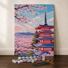 Cargar imagen en el visor de la galería, Kit Regalo Pintura por números - Pagoda del Monte Fuji