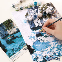Cargar imagen en el visor de la galería, Kit Regalo Pintura por números - Cala Azul Tranquila
