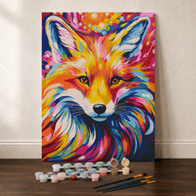 Cargar imagen en el visor de la galería, Kit Regalo Pintura por números - Zorro Abstracto Colorido