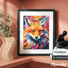 Cargar imagen en el visor de la galería, Kit Regalo Pintura por números - Zorro Abstracto Colorido