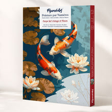 Cargar imagen en el visor de la galería, Kit Regalo Pintura por números - Carpa Koi Vintage y Flores Figured'Art