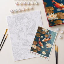 Cargar imagen en el visor de la galería, Kit Regalo Pintura por números - Carpa Koi Vintage y Flores