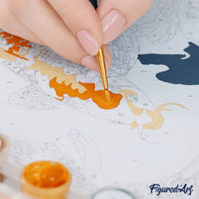 Cargar imagen en el visor de la galería, Kit Regalo Pintura por números - Carpa Koi Vintage y Flores