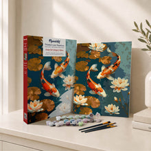 Cargar imagen en el visor de la galería, Kit Regalo Pintura por números - Carpa Koi Vintage y Flores