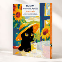 Cargar imagen en el visor de la galería, Kit Regalo Pintura por números - Gato Negro de Verano Figured'Art