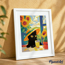 Cargar imagen en el visor de la galería, Kit Regalo Pintura por números - Gato Negro de Verano