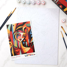 Cargar imagen en el visor de la galería, Kit Regalo Pintura por números - Mujer Abstracta
